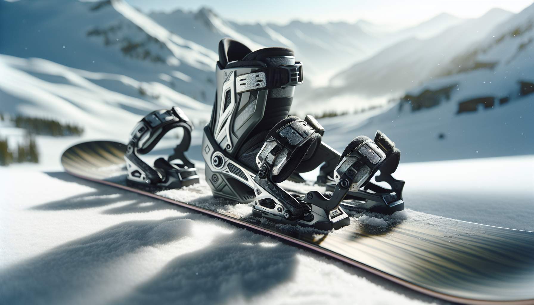 Kit Fixations Snowboard Blanches UP100 - 2 Boucles Et 2 Sangles Pour Fixations Lanières - Petits Caractères